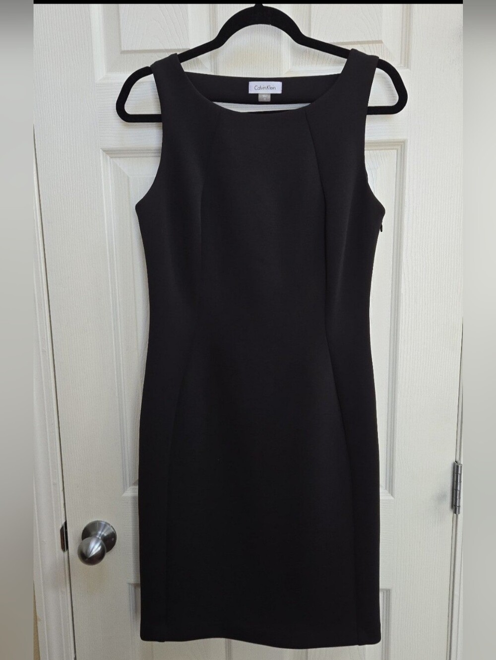 Calvin Klein Black Sleeveless Midi Sheath Dress